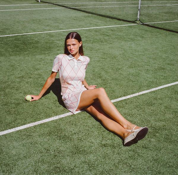 Rowing Blazers Women's Argyle Sweater Dress Camel Argyle