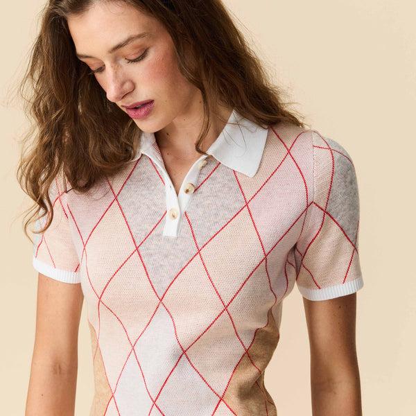 Rowing Blazers Women's Argyle Sweater Dress Camel Argyle