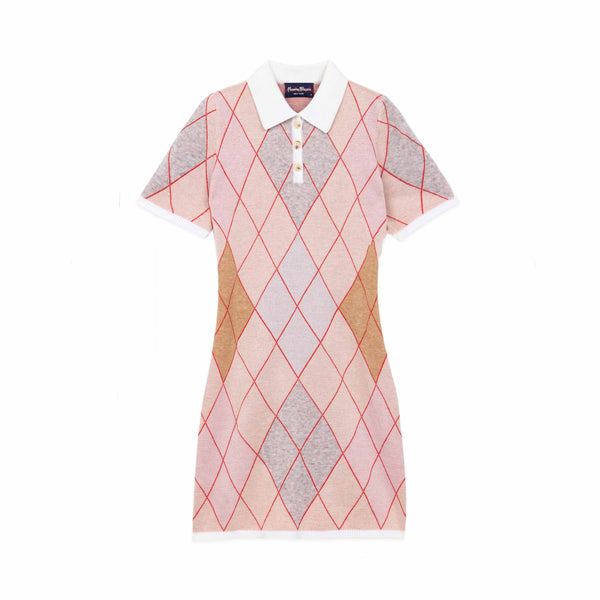 rowing blazers Women's Argyle Sweater Dress Camel Argyle