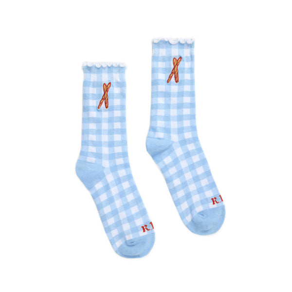 rowing blazers Women's Baguette Socks Blue/White Gingham