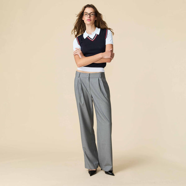 Rowing Blazers Women's Brushed Melange Twill Mid-Rise Trouser Gray