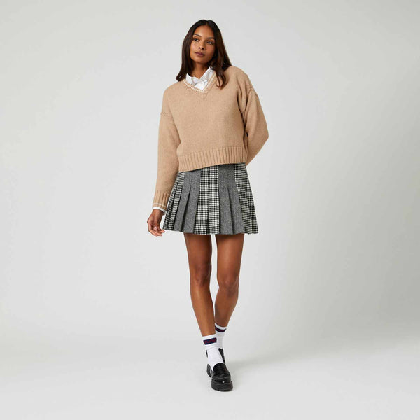 Rowing Blazers Women's Cashmere Callie V Neck Sweater Camel