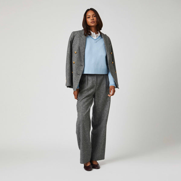 Rowing Blazers Women's Cashmere Callie V Neck Sweater Sky Blue