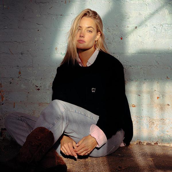 Rowing Blazers Women's Cashmere Sheep Sweater Black