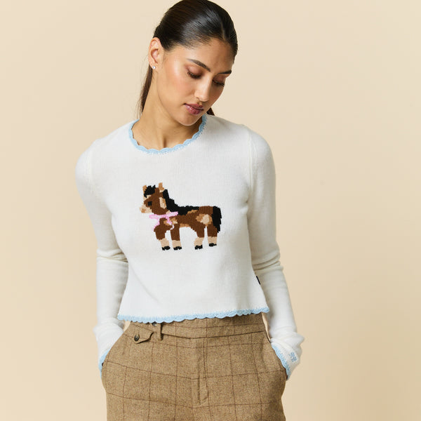 Rowing Blazers Women's Cashmere Show Pony Sweater Cream