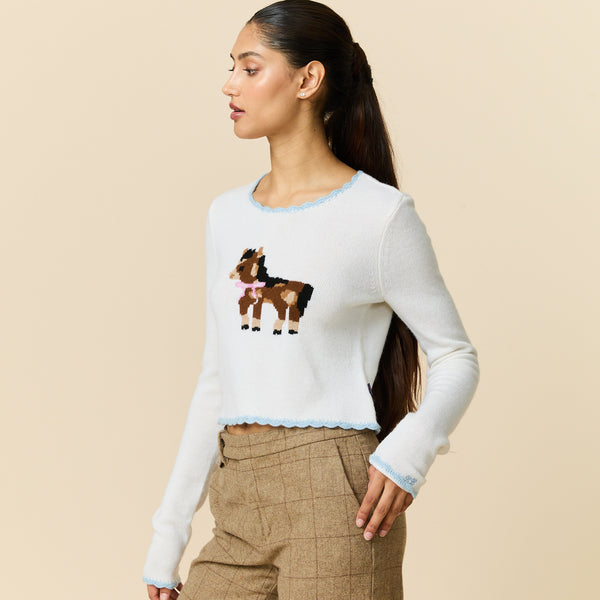 Rowing Blazers Women's Cashmere Show Pony Sweater Cream