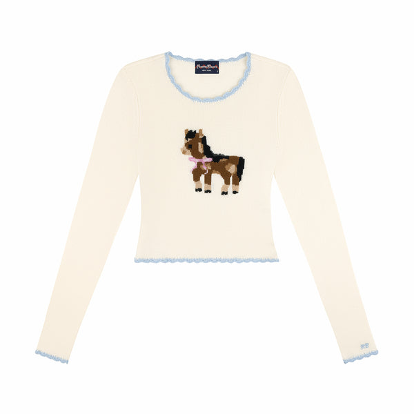 rowing blazers Women's Cashmere Show Pony Sweater Cream