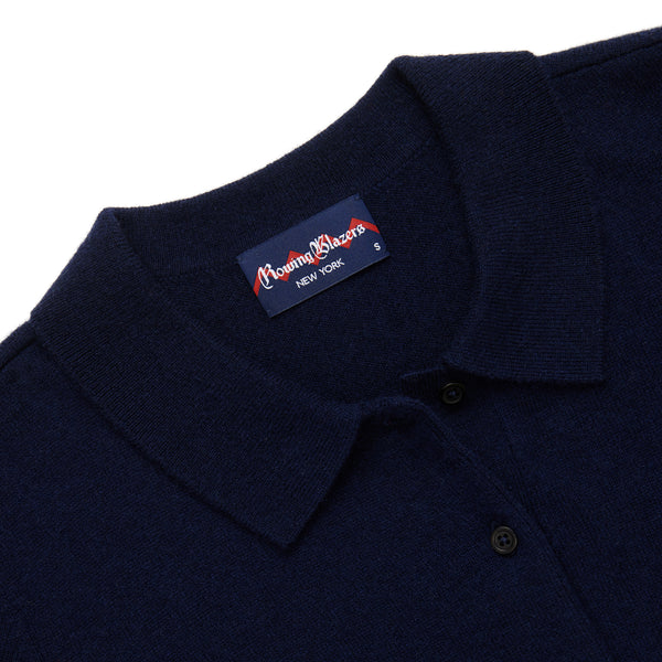 Rowing Blazers Women's Cashmere Sweater Polo Classic Navy