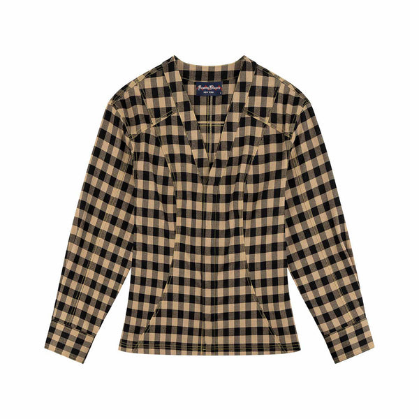 Rowing Blazers Women's Check Riding Jacket Brown Black Check