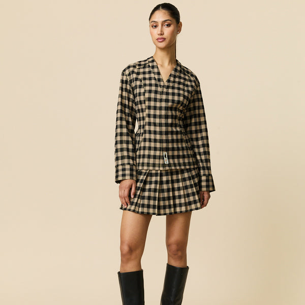 Rowing Blazers Women's Check Riding Jacket Brown Black Check