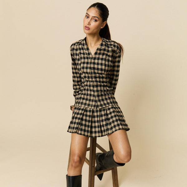 Rowing Blazers Women's Check Riding Jacket Brown Black Check