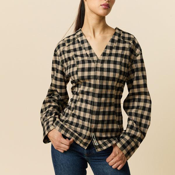 rowing blazers Women's Check Riding Jacket Brown Black Check