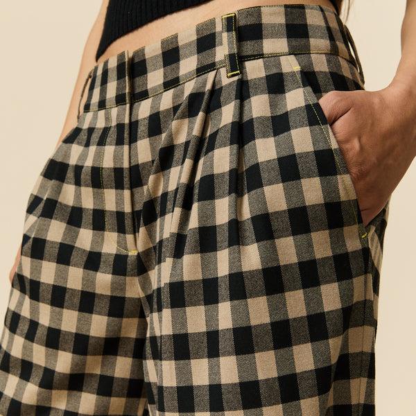 Rowing Blazers Women's Check Trousers Brown Black Check