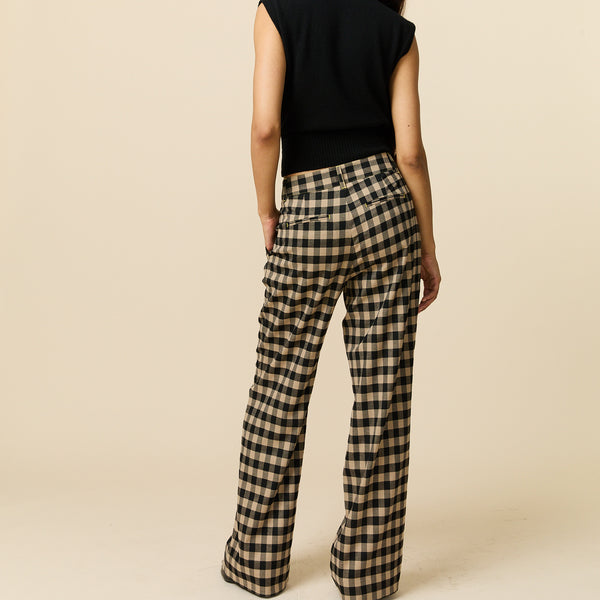 Rowing Blazers Women's Check Trousers Brown Black Check