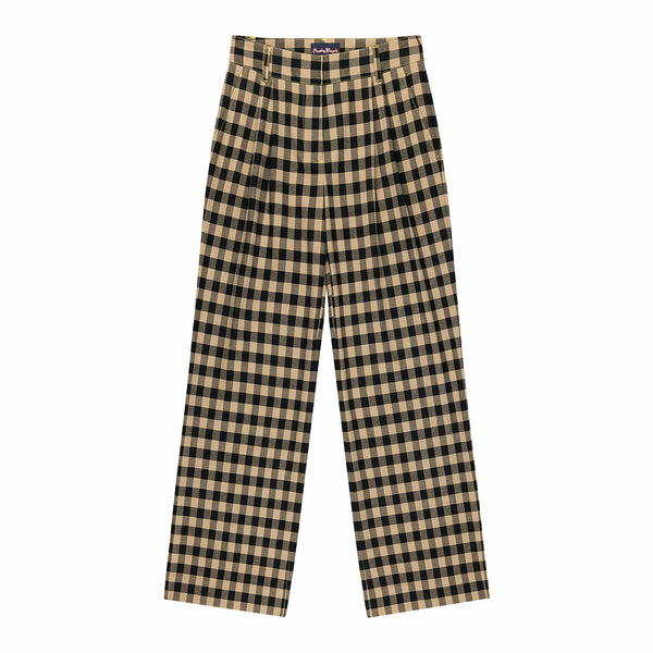 rowing blazers Women's Check Trousers Brown Black Check