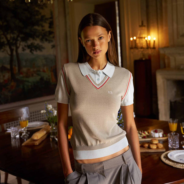 Rowing Blazers Women's Contrast Knit Layered Polo Blue