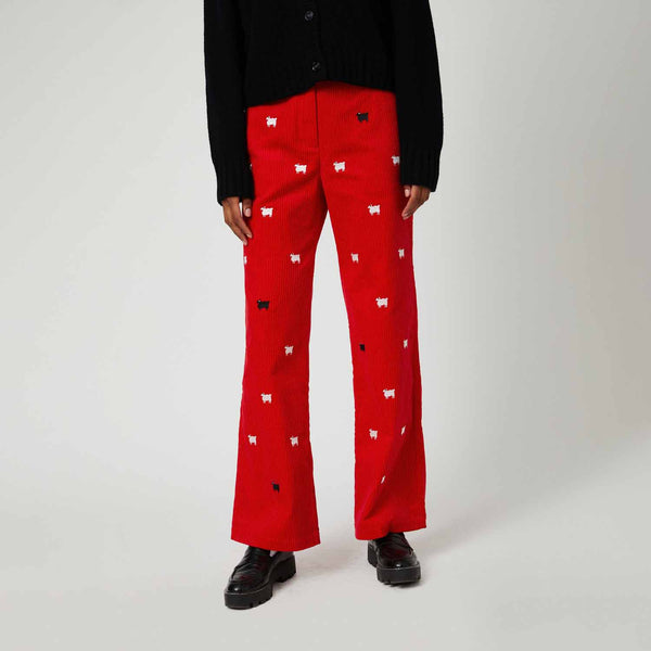 Rowing Blazers Women's Corduroy Sheep Critter Pant Diana Red