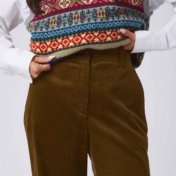 Rowing Blazers Women's Corduroy Straight Leg Pant Hunter Green