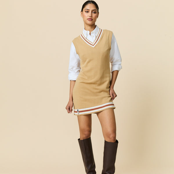rowing blazers Women's Cotton Blend Cable Dress Camel