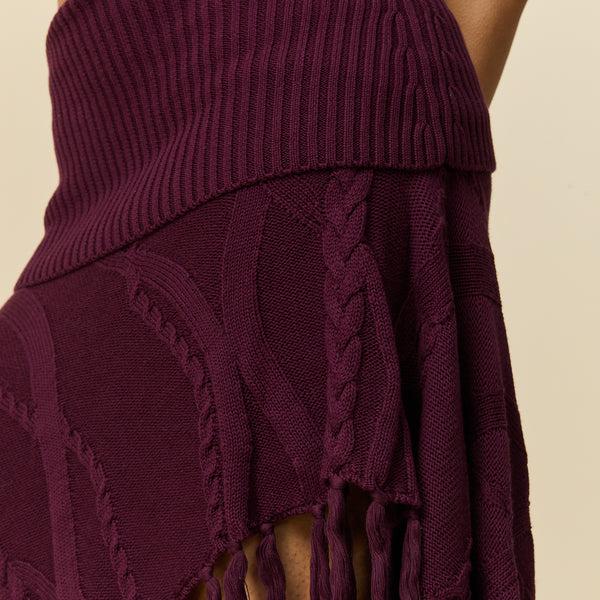 Rowing Blazers Women's Cotton Cable Fringe Skirt Wine