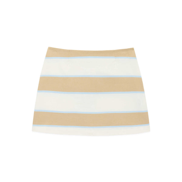 rowing blazers Women's Cotton Khaki Stripe Rugby Skirt Khaki Rugby Stripe