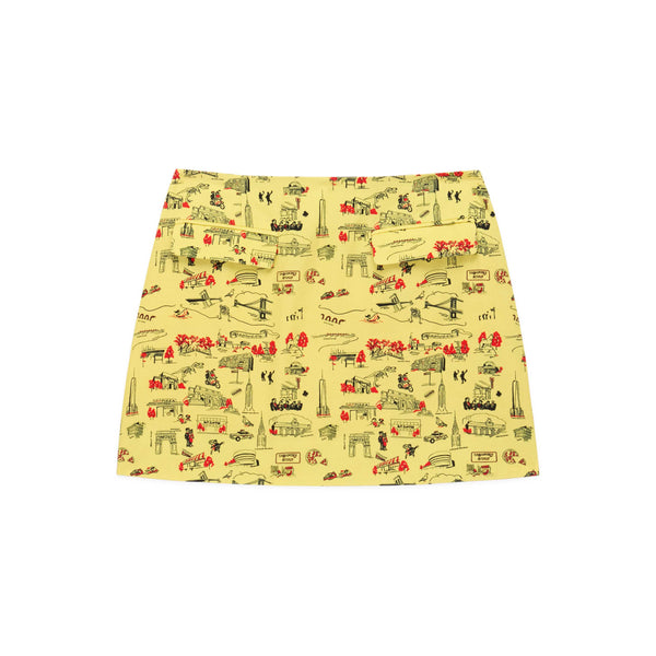 rowing blazers Women's Cotton Linen Mini Skirt NYC Map Print