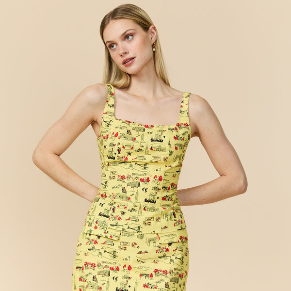 Rowing Blazers Women's Cotton Linen Top NYC Map Print