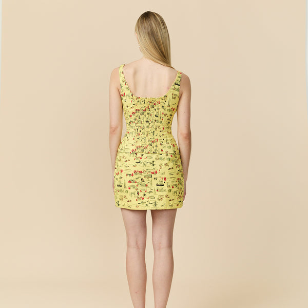 Rowing Blazers Women's Cotton Linen Top NYC Map Print