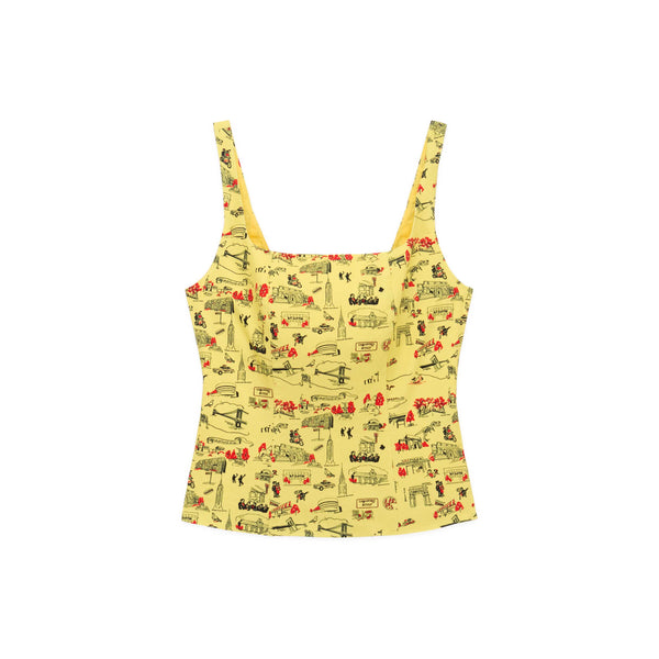 rowing blazers Women's Cotton Linen Top NYC Map Print