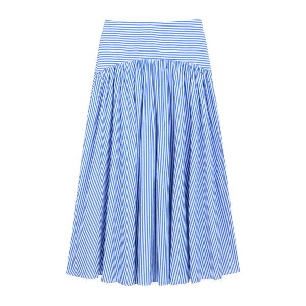 rowing blazers Women's Cotton Poplin Pinstripe Skirt Bright Blue Stripe
