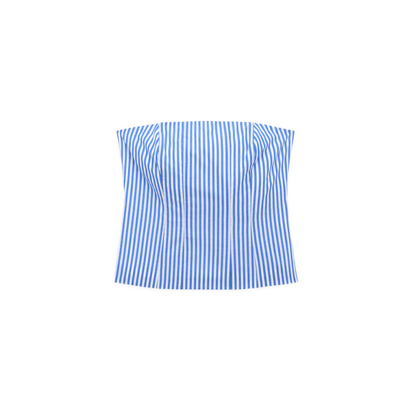 rowing blazers Women's Cotton Poplin Pinstripe Top Bright Blue Stripe
