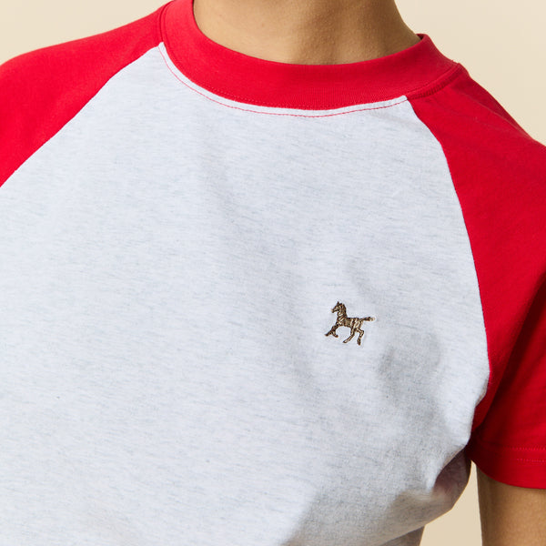 Rowing Blazers Women's Cotton Raglan Horse Tee Heather Gray