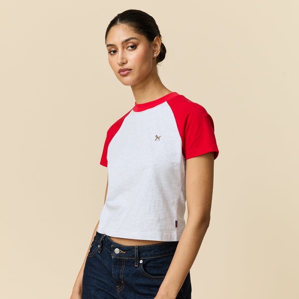 Rowing Blazers Women's Cotton Raglan Horse Tee Heather Gray