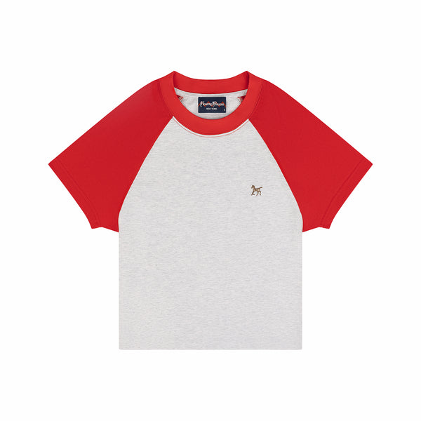 rowing blazers Women's Cotton Raglan Horse Tee Heather Gray