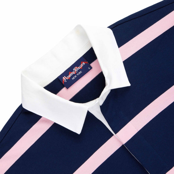 Rowing Blazers Women's Cotton Stripe Rugby Dress Pink And Navy