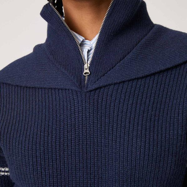 Rowing Blazers Women's Double Collar Quarter Zip Navy