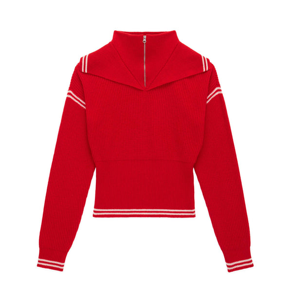 rowing blazers Women's Double Collar Quarter Zip Red