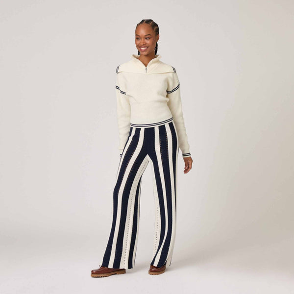 Rowing Blazers Women's Double Collar Quarter Zip White