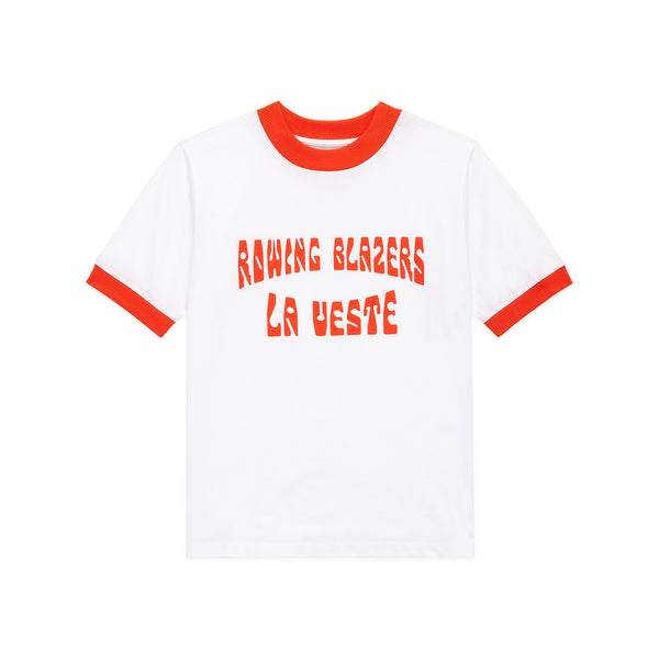 rowing blazers Women's Graphic Ringer Tee White and Orange