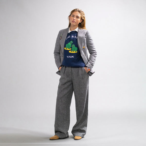 Rowing Blazers Women's Herringbone Diana Blazer Charcoal
