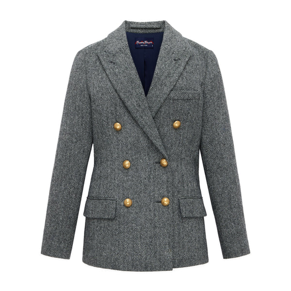 rowing blazers Women's Herringbone Diana Blazer Charcoal