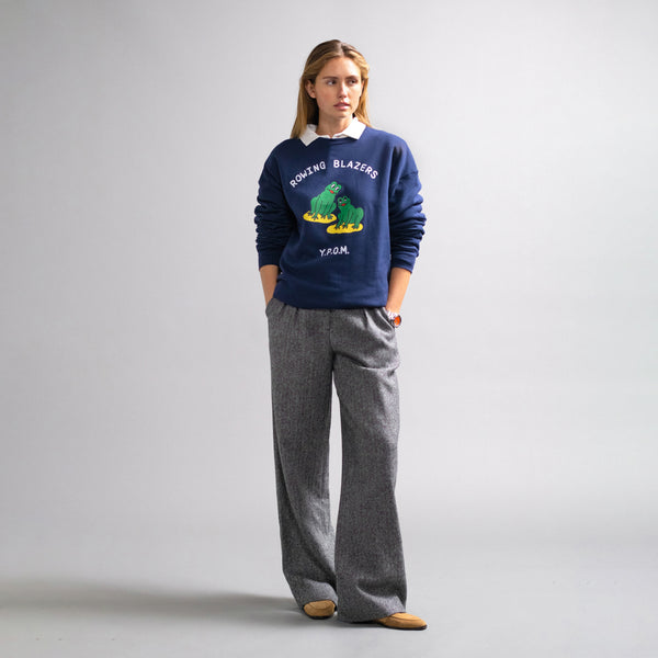 Rowing Blazers Women's Herringbone Pleated Pant Charcoal