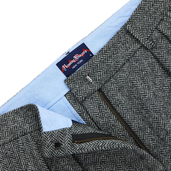 Rowing Blazers Women's Herringbone Pleated Pant Charcoal