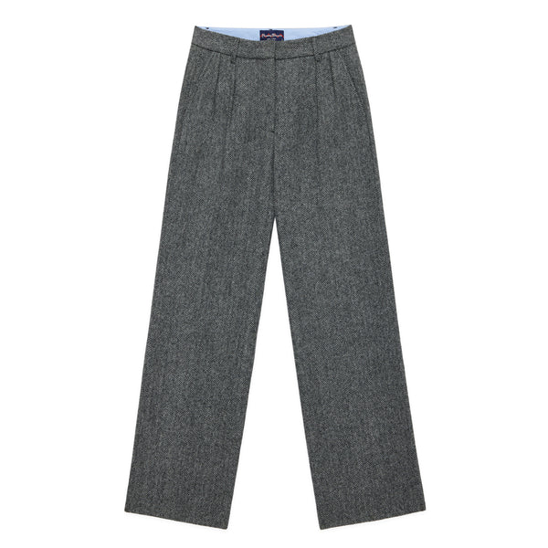 rowing blazers Women's Herringbone Pleated Pant Charcoal