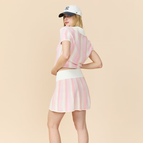 Rowing Blazers Women's Knit Cropped Polo Top Light Pink