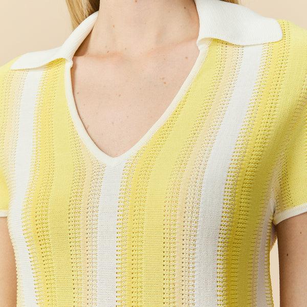 Rowing Blazers Women's Knit Cropped Polo Top Pale Yellow