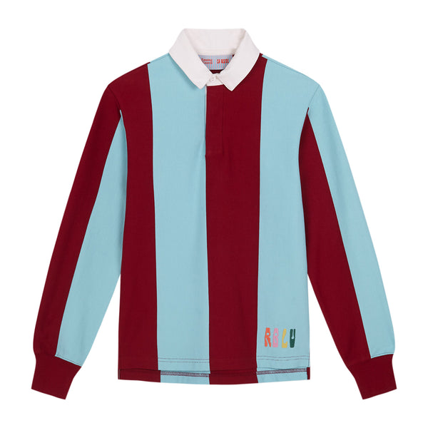rowing blazers Women's La Veste Striped Rugby Blue and Burgundy