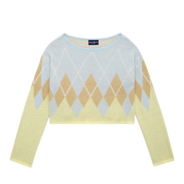 rowing blazers Women's Mohair Argyle Long Sleeve Top