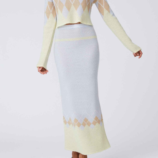 Rowing Blazers Women's Mohair Argyle Maxi Skirt Mohair Blend