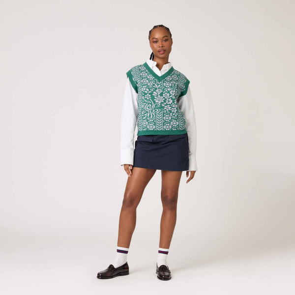 Rowing Blazers Women's Mohair Fairisle Vest Green/ Purple